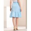 imageAllegra K Womens Button Front Ruffle Hem Belt High Waist ALine Flowy Chiffon Pleated Midi SkirtLight Blue