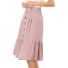 imageAllegra K Womens Button Front Ruffle Hem Belt High Waist ALine Flowy Chiffon Pleated Midi SkirtPink