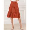 imageAllegra K Womens Button Front Ruffle Hem Belt High Waist ALine Flowy Chiffon Pleated Midi SkirtRust