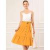 imageAllegra K Womens Button Front Ruffle Hem Belt High Waist ALine Flowy Chiffon Pleated Midi SkirtYellow