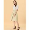 imageAllegra K Womens Cute Suspender Skirt High Waist Overall Corset Skater Skirt Short Mini DressBeige Apricot