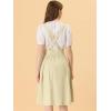imageAllegra K Womens Cute Suspender Skirt High Waist Overall Corset Skater Skirt Short Mini DressBeige Apricot