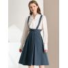 imageAllegra K Womens Cute Suspender Skirt High Waist Overall Corset Skater Skirt Short Mini DressDark Blue