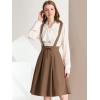 imageAllegra K Womens Cute Suspender Skirt High Waist Overall Corset Skater Skirt Short Mini DressDark Brown