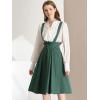 imageAllegra K Womens Cute Suspender Skirt High Waist Overall Corset Skater Skirt Short Mini DressDark Green