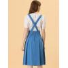 imageAllegra K Womens Cute Suspender Skirt High Waist Overall Corset Skater Skirt Short Mini DressLake Blue