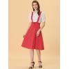 imageAllegra K Womens Cute Suspender Skirt High Waist Overall Corset Skater Skirt Short Mini DressRed
