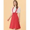 imageAllegra K Womens Cute Suspender Skirt High Waist Overall Corset Skater Skirt Short Mini DressRed
