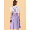 imageAllegra K Womens Cute Suspender Skirt High Waist Overall Corset Skater Skirt Short Mini DressViolet