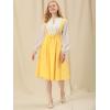 imageAllegra K Womens Cute Suspender Skirt High Waist Overall Corset Skater Skirt Short Mini DressYellow
