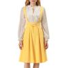 imageAllegra K Womens Cute Suspender Skirt High Waist Overall Corset Skater Skirt Short Mini DressYellow