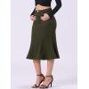 imageAllegra K Womens Fishtail Bodycon Skirts High Waist Midi Jean Denim SkirtArmy Green