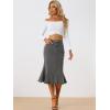 imageAllegra K Womens Fishtail Bodycon Skirts High Waist Midi Jean Denim SkirtBlack Gray
