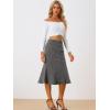 imageAllegra K Womens Fishtail Bodycon Skirts High Waist Midi Jean Denim SkirtBlack Gray