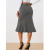 imageAllegra K Womens Fishtail Bodycon Skirts High Waist Midi Jean Denim SkirtBlack Gray