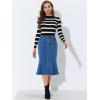 imageAllegra K Womens Fishtail Bodycon Skirts High Waist Midi Jean Denim SkirtBlue