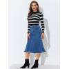 imageAllegra K Womens Fishtail Bodycon Skirts High Waist Midi Jean Denim SkirtBlue