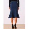 imageAllegra K Womens Fishtail Bodycon Skirts High Waist Midi Jean Denim SkirtDeep Blue