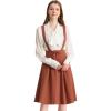 imageAllegra K Womens Cute Suspender Skirt High Waist Overall Corset Skater Skirt Short Mini DressBrown