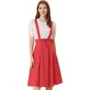 imageAllegra K Womens Cute Suspender Skirt High Waist Overall Corset Skater Skirt Short Mini DressRed