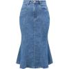 imageAllegra K Womens Fishtail Bodycon Skirts High Waist Midi Jean Denim SkirtSky Blue