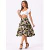 imageAllegra K Floral Skirt for Womens Hawaiian Tropical Beach Boho Wrap Midi SkirtBlack Pink