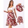 imageAllegra K Floral Skirt for Womens Hawaiian Tropical Beach Boho Wrap Midi SkirtDeep Red