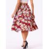 imageAllegra K Floral Skirt for Womens Hawaiian Tropical Beach Boho Wrap Midi SkirtDeep Red