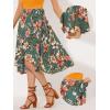 imageAllegra K Floral Skirt for Womens Hawaiian Tropical Beach Boho Wrap Midi SkirtGreen