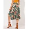 imageAllegra K Floral Skirt for Womens Hawaiian Tropical Beach Boho Wrap Midi SkirtGreen