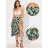 imageAllegra K Floral Skirt for Womens Hawaiian Tropical Beach Boho Wrap Midi SkirtNavy Blue