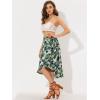 imageAllegra K Floral Skirt for Womens Hawaiian Tropical Beach Boho Wrap Midi SkirtNavy Blue