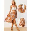 imageAllegra K Floral Skirt for Womens Hawaiian Tropical Beach Boho Wrap Midi SkirtOrange