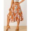 imageAllegra K Floral Skirt for Womens Hawaiian Tropical Beach Boho Wrap Midi SkirtOrange