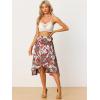 imageAllegra K Floral Skirt for Womens Hawaiian Tropical Beach Boho Wrap Midi SkirtRed