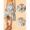 imageAllegra K Floral Skirt for Womens Hawaiian Tropical Beach Boho Wrap Midi SkirtWhite