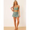 imageAllegra K Womens 2 Pieces Bikini Set Hollow Out Cami Top Mini Skirt Summer Beach Crochet Knit SetsMint Green