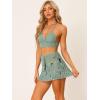 imageAllegra K Womens 2 Pieces Bikini Set Hollow Out Cami Top Mini Skirt Summer Beach Crochet Knit SetsMint Green