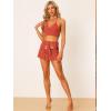 imageAllegra K Womens 2 Pieces Bikini Set Hollow Out Cami Top Mini Skirt Summer Beach Crochet Knit SetsRed