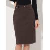 imageAllegra K Womens Casual Jean Skirt High Waist Back Slit Stretch Denim SkirtsDark Brown