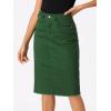 imageAllegra K Womens Casual Jean Skirt High Waist Back Slit Stretch Denim SkirtsGreen