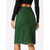 imageAllegra K Womens Casual Jean Skirt High Waist Back Slit Stretch Denim SkirtsGreen