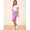 imageAllegra K Womens Casual Jean Skirt High Waist Back Slit Stretch Denim SkirtsLight Purple