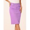 imageAllegra K Womens Casual Jean Skirt High Waist Back Slit Stretch Denim SkirtsLight Purple