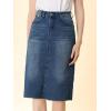 imageAllegra K Womens Casual Jean Skirt High Waist Back Slit Stretch Denim SkirtsMblue