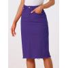 imageAllegra K Womens Casual Jean Skirt High Waist Back Slit Stretch Denim SkirtsPurple