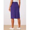 imageAllegra K Womens Casual Jean Skirt High Waist Back Slit Stretch Denim SkirtsPurple