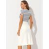 imageAllegra K Womens Casual Jean Skirt High Waist Back Slit Stretch Denim SkirtsWhite
