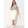 imageAllegra K Womens Casual Jean Skirt High Waist Back Slit Stretch Denim SkirtsWhite