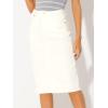 imageAllegra K Womens Casual Jean Skirt High Waist Back Slit Stretch Denim SkirtsWhite